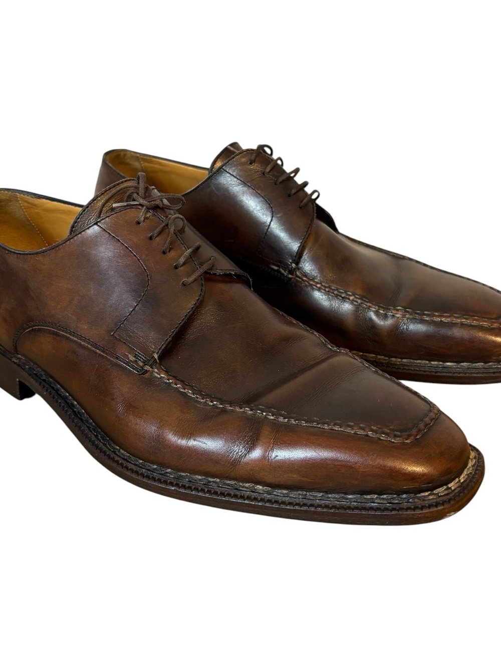 Sutor Mantellassi Brown Leather Dress Shoes Oxford Derby US Size Mens 11 EU 44.5